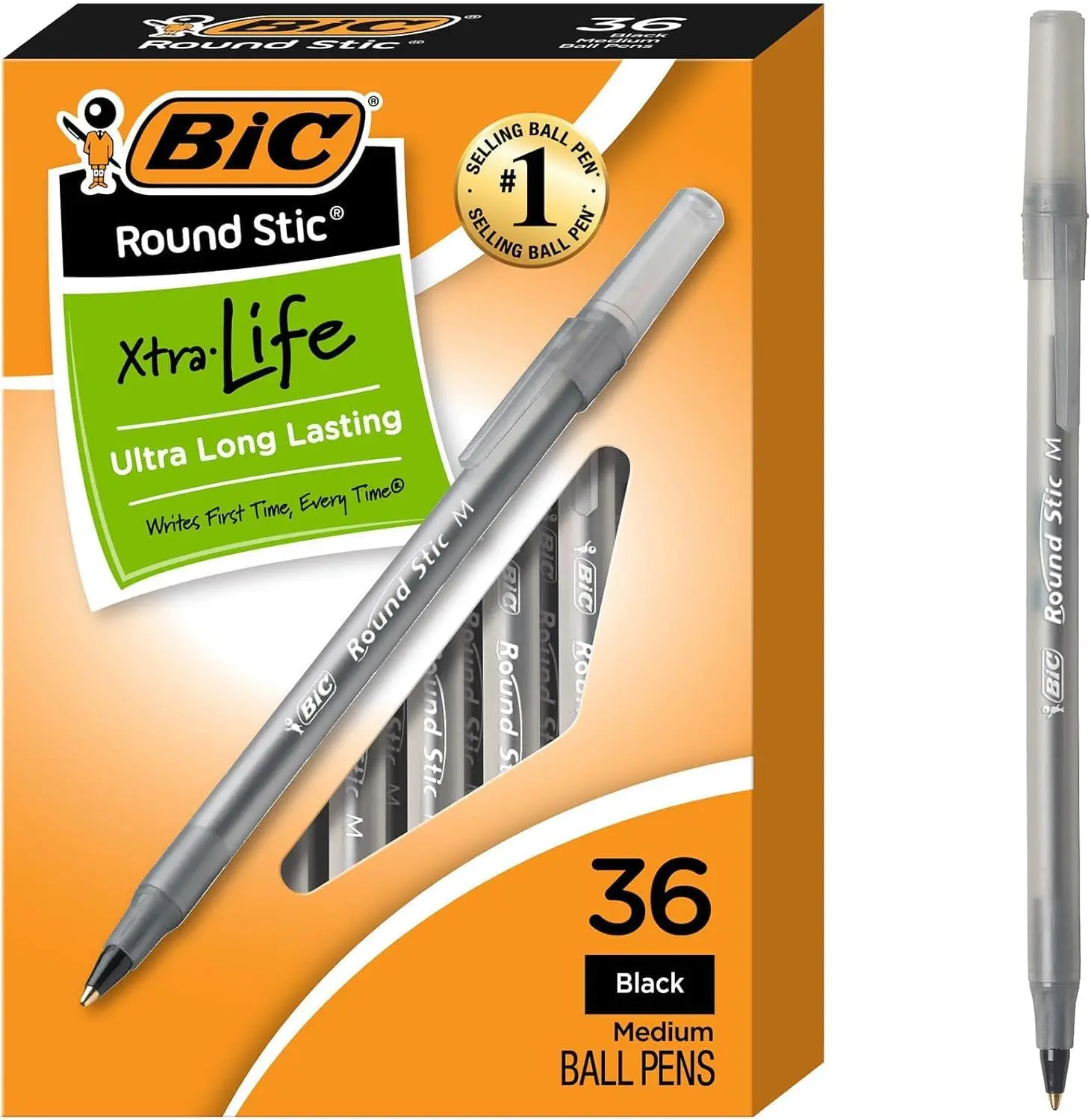 

Extra Life Black Ballpoint Pens, Medium Point 1.0mm, 36-Pack Bulk for Comfortable Writing, Top-Selling