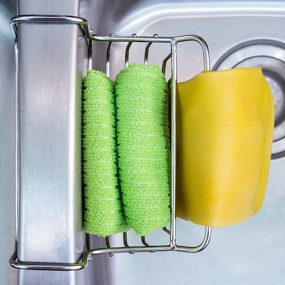 

Stainless Steel Sink Drain Kitchen Organizer Hanging Filter Basket Storage Basket Anti-Rust Space-Saving Dish Drying Rack Open