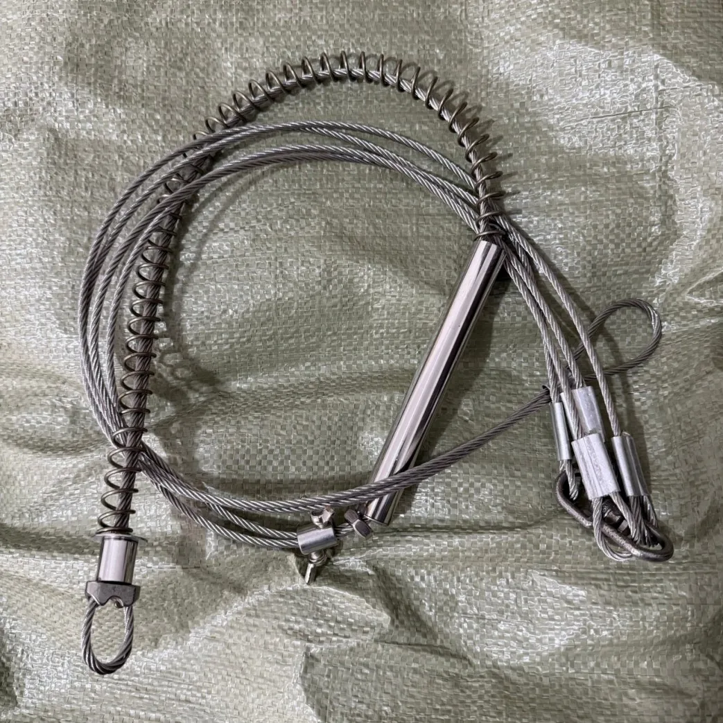 1PC Two Section Double Steel Wire Stronger Spring Replacement With Nuts Wire Rope For the Wild Boar Trap Fox Trap Rabbit Trap
