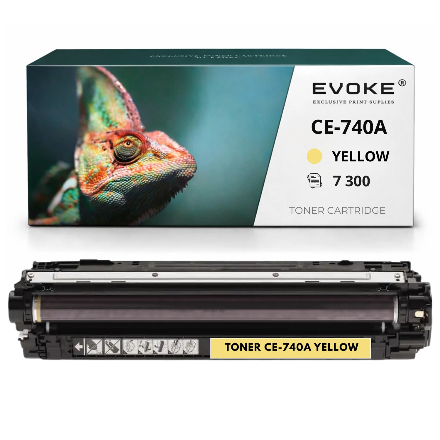 Evoke Compatibele Toner voor Hp Ce740A Ce-740A 40A Geel 7300 Pagina's Laserjet Cp5225 Cp5225Dn Cp5225N