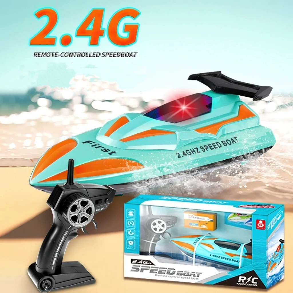 High Speed Remote Control Speedboat Toy Boat 2.4G Electric Yacht Dual Propeller Gift Outside Water Remote Control Boat Children