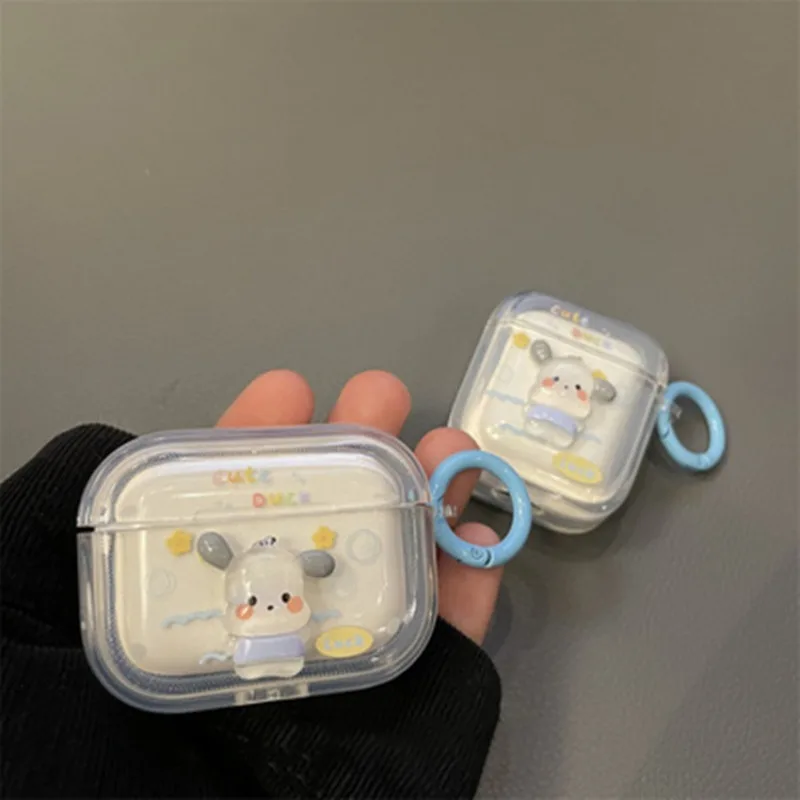 سانريو Pochacco حقيبة سماعة الاذن ل AirPods 4 1 2 3 برو الكرتون سماعة لاسلكية تعمل بالبلوتوث سيليكون سماعة شفافة الغطاء الواقي