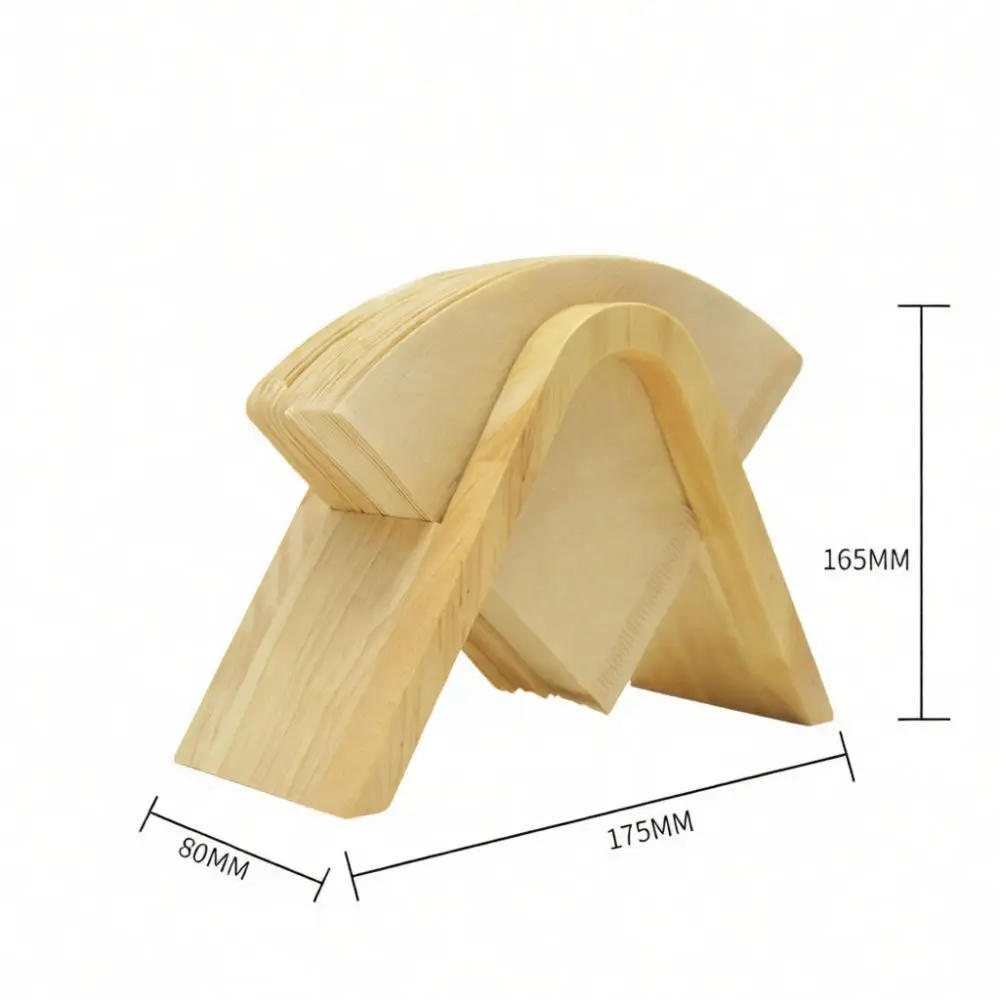 Hand Drip Coffee Filter Holder Box Solid Wood Acrylic Dust Cover Organizer For Coffee Lovers Barista Station Setup