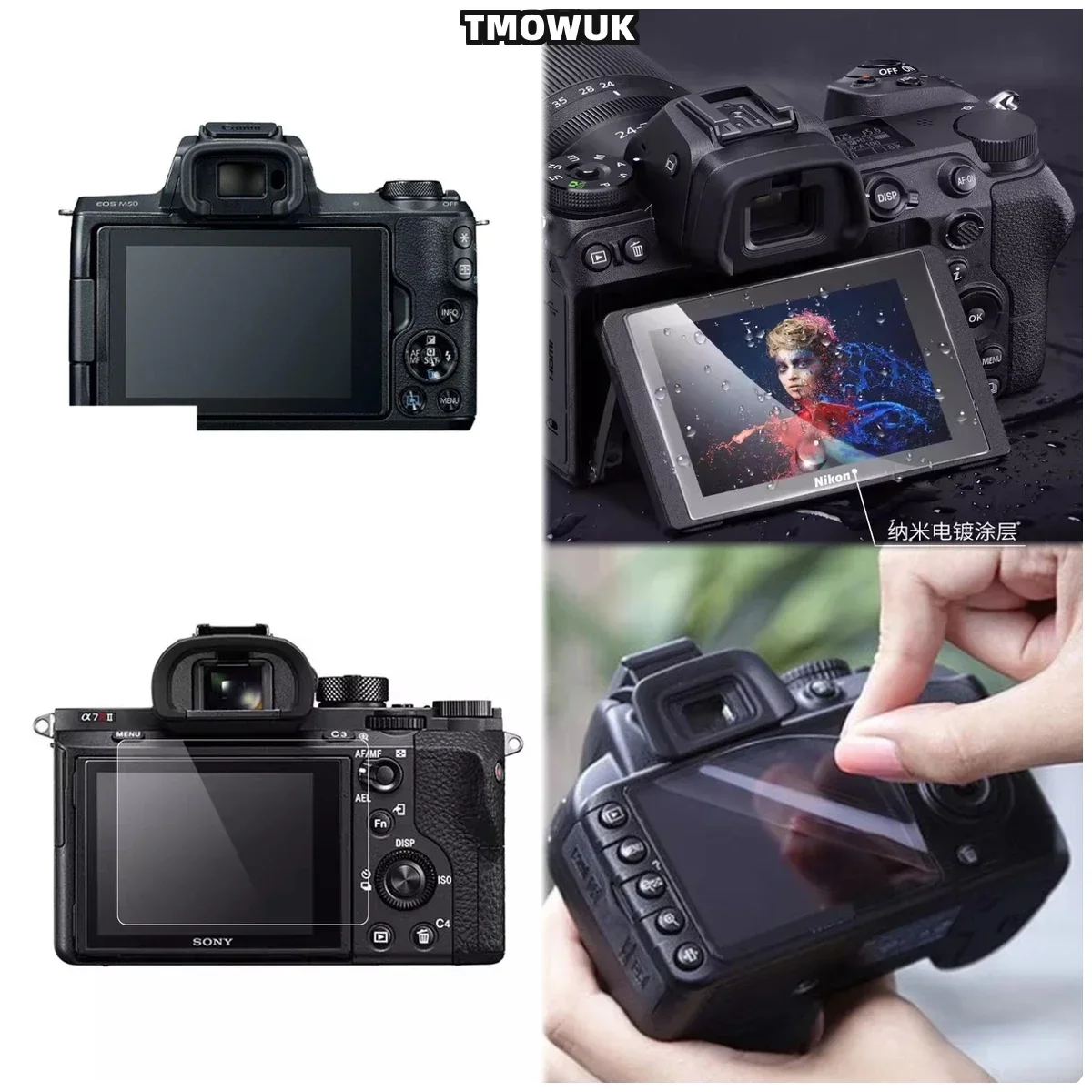 

For Canon EOSR M5 M3 M10 100D KISS X7 Tempered Glass Screen Protector Film 9H Hard Anti-Scratch HD Clear Guard