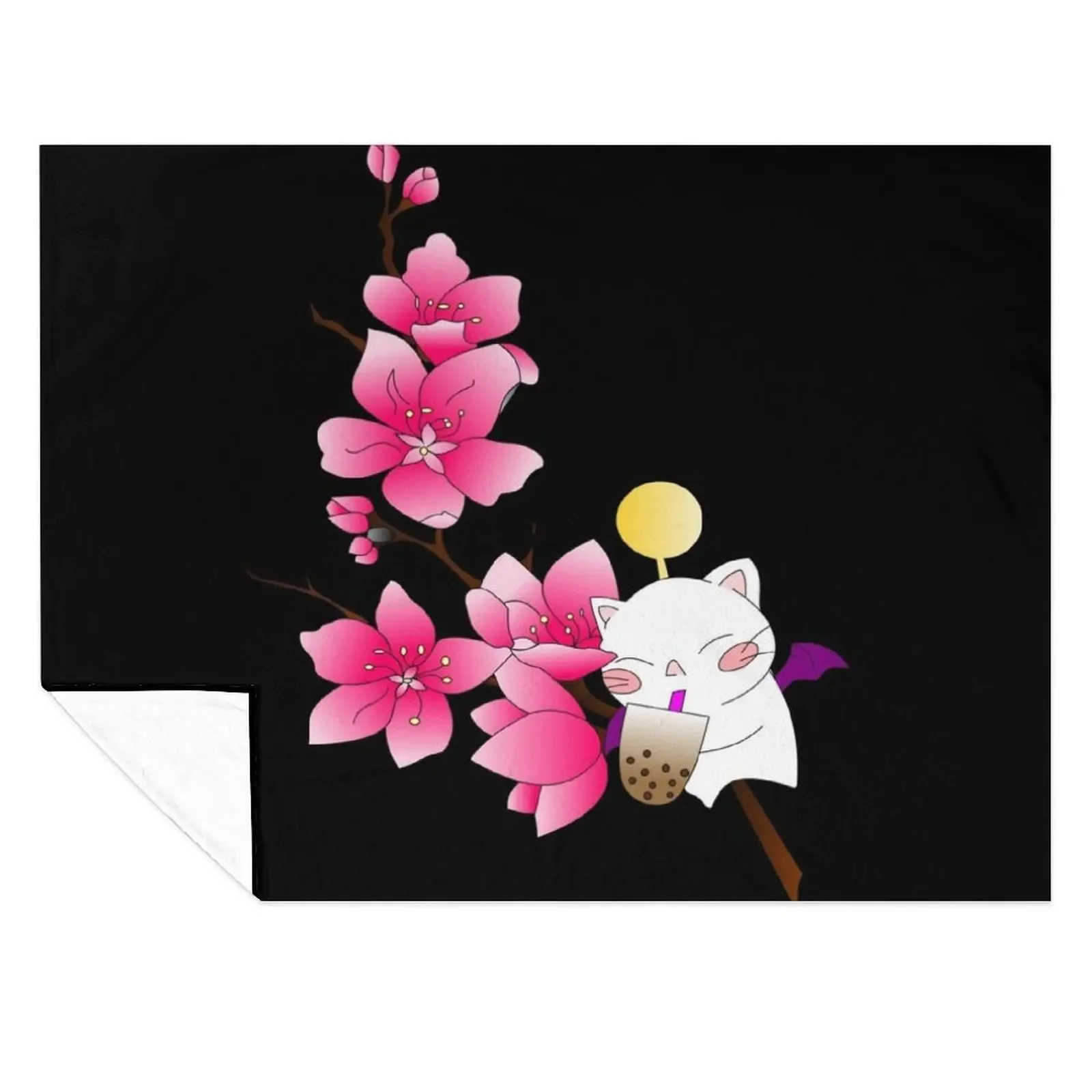 

Moogle Blossoms Throw Blanket Soft Beds Flannel Fabric Giant Sofa Luxury Brand Blankets