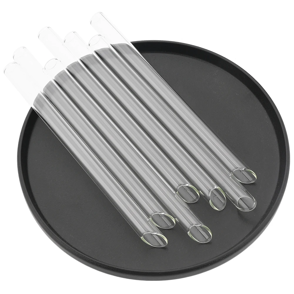 3pcs 14*200mm High Borosilicate Glass Straws Reusable Drinking Straw Set with Brush for Smoothies Bubble Tea Bar Accessories