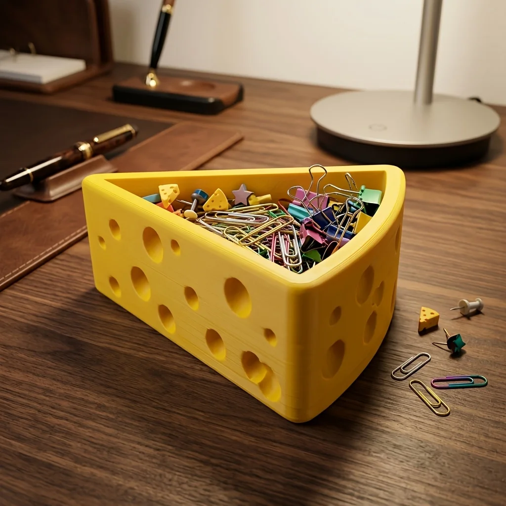 Desktop Storage INS Trend Triangle Cheese Shape Multi-use Sorting Rack Desktop Pen And Jewelry Display Ornament