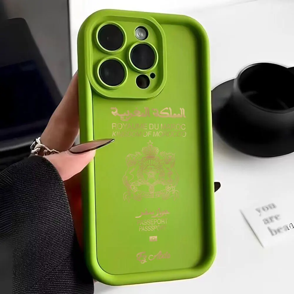 Morocco Passport Camera Protection Case For iPhone 15 14 13 12 11 Pro Max Mini XR XS X 8 Plus SE20 Soft TPU Back Cover Funda