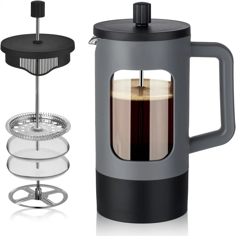 1pc Stainless Steel French Press Coffee Pot with a sleek design