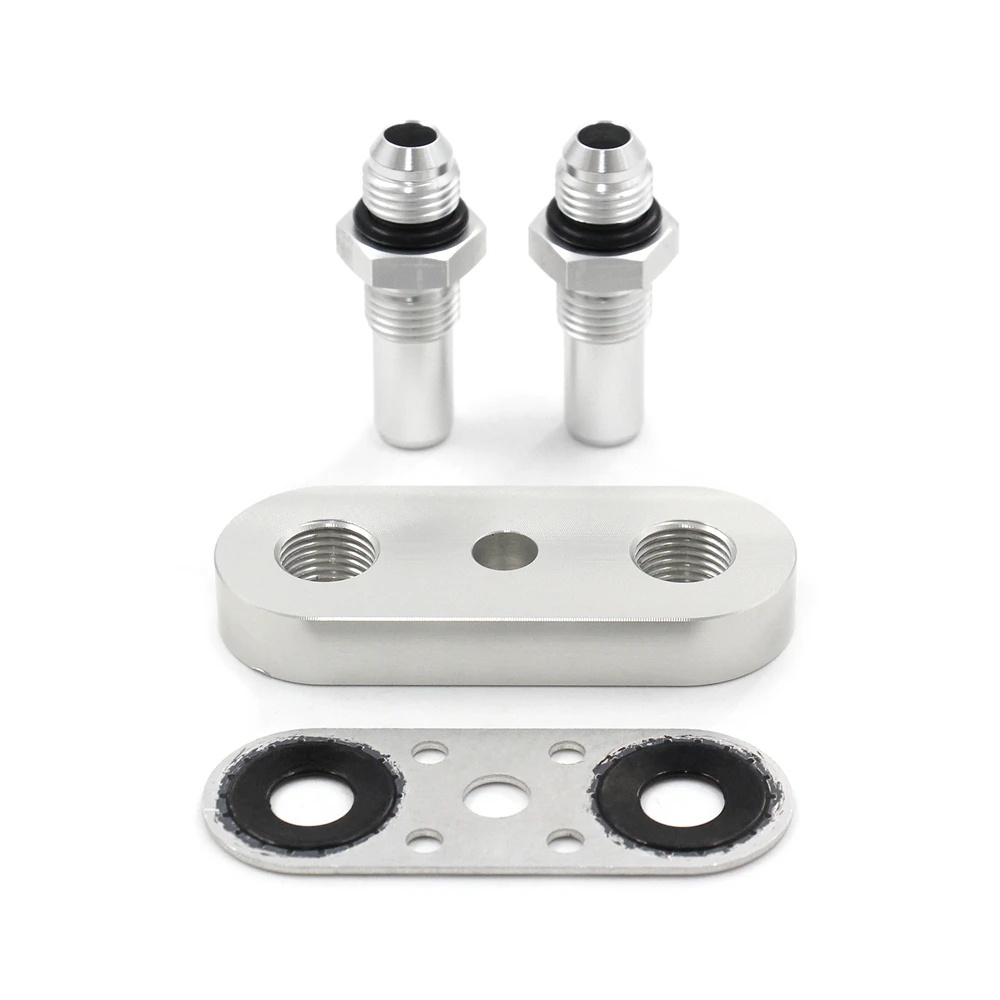 Transmission Cooler Line Adapter Plate for 6L80E 6L90E 8L90E Vehicle with 6AN Fittings Seal Kit 551121-6AN