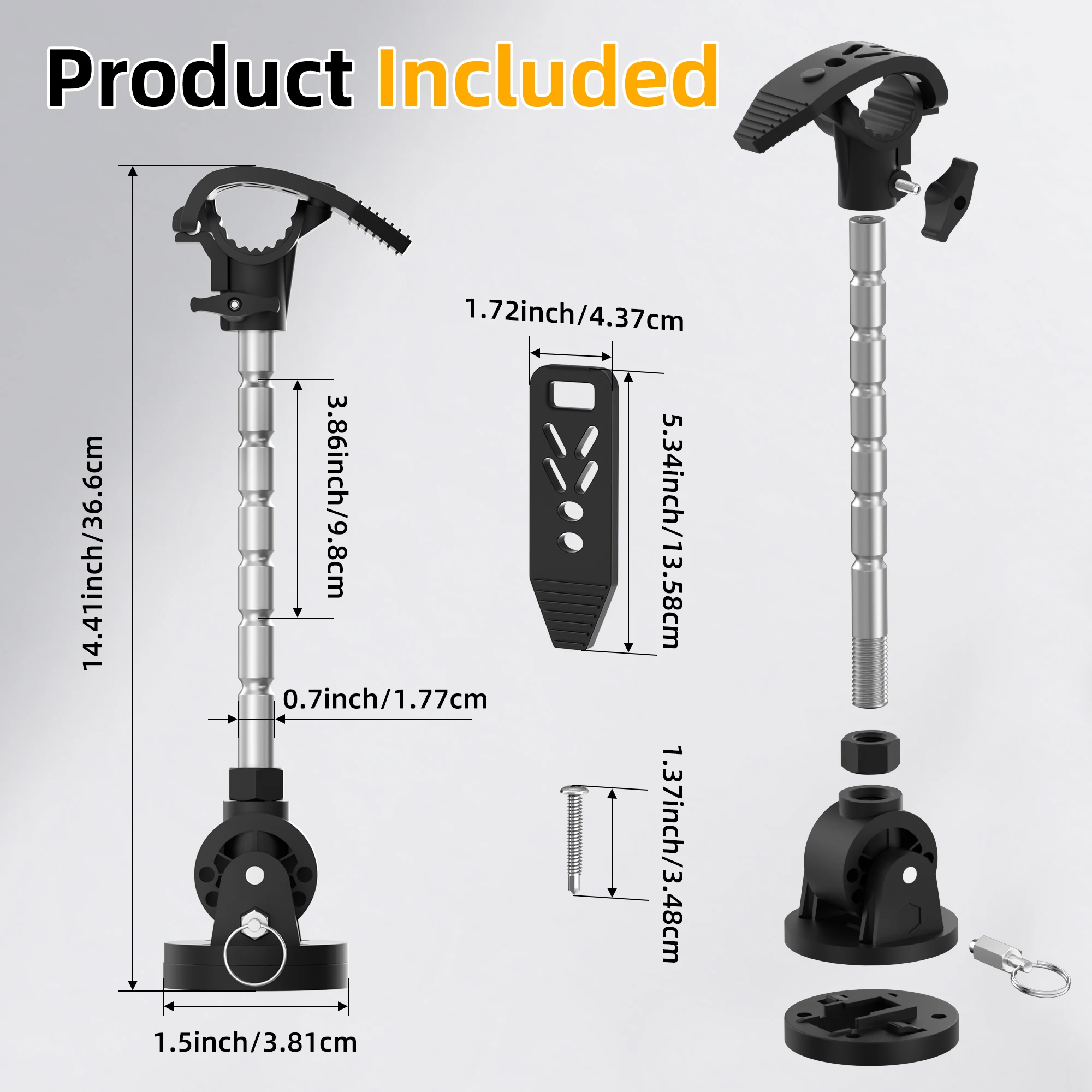 Trolling Motor Stabilizer Mount Applicable for Minn Kota Terrova/Riptide Ulterra/Riptide PowerDrive & Marine-Grade Adjustable