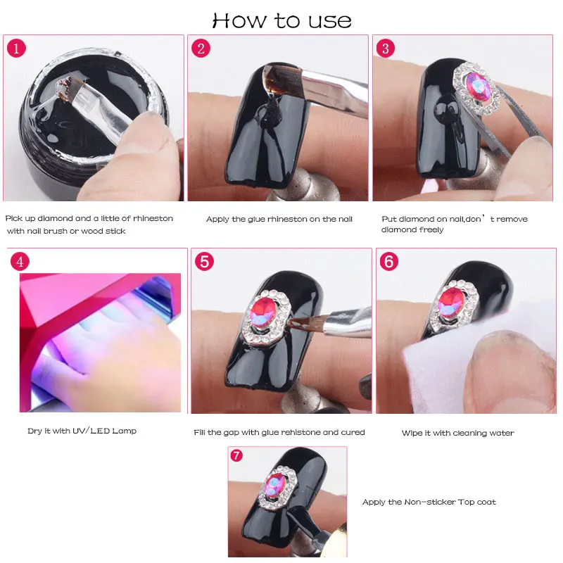 8ml super forte strass arte do prego preso broca gel & led uv gel secador de unhas manicure cura luz portátil diy unhas artes ferramentas