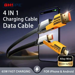 Apple 27W Fast Charging Data Cable 65W USB Type C Cable 4 in 1 for iPhone 15 14 13 Pro Max Samsung Xiaomi Huawei iPad USB Cable