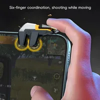 1Pair Universal For PUBG Mobile Game Controller 6-Finger Linked Shooting Game Mechanical Trigger Physical Auxiliary Gaming Gear