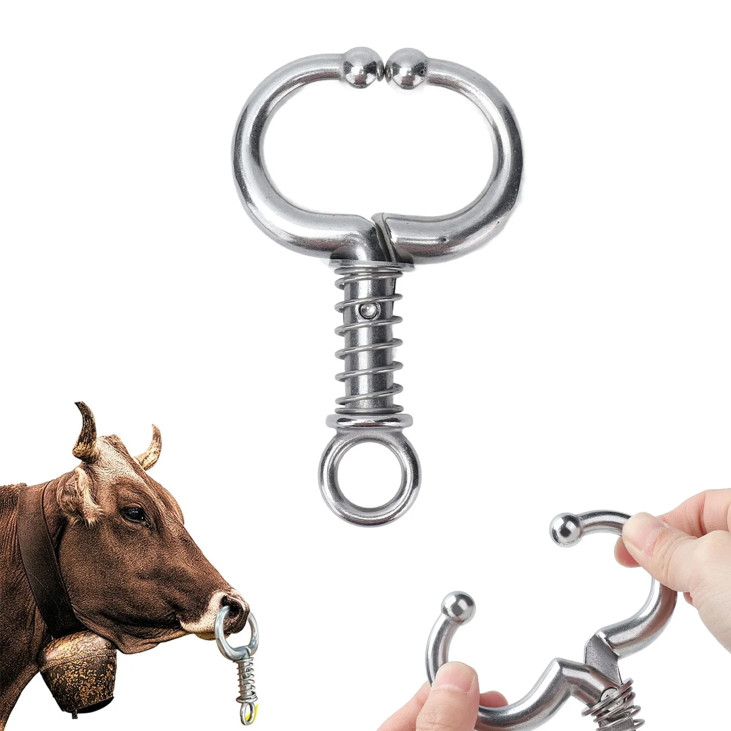 

Stainless Steel Cattle Nose Rings Cow Spring Nose Ring For Farm Cattle Nose Ring Farm Animal Supplies
