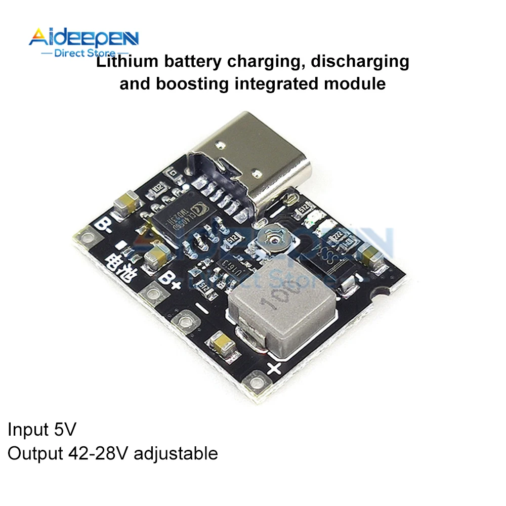 Type-C USB 5V 4.2V 2A Boost Converter Step-Up Power Module Lithium Battery Charging Protection Board For DIY Charger