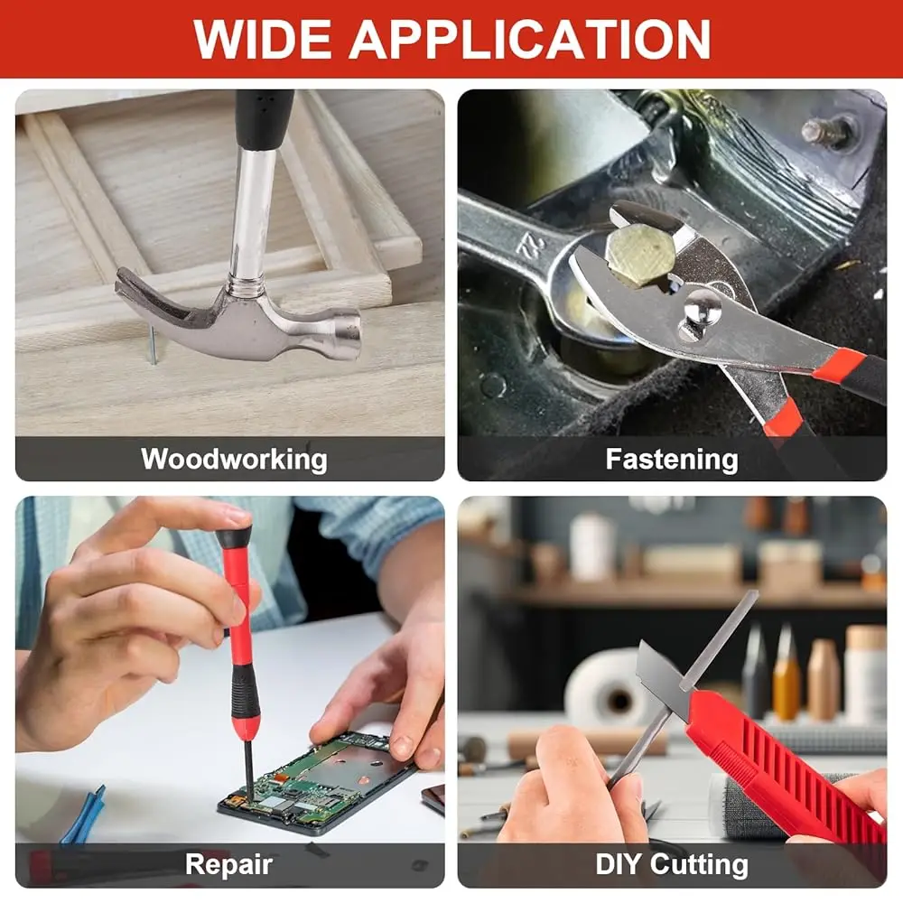 39Pcs Tool Set For Home, Basic Household Apartment College Dorm Repair Tool Kit, Small Home Hand Tool Set For All Purpose,