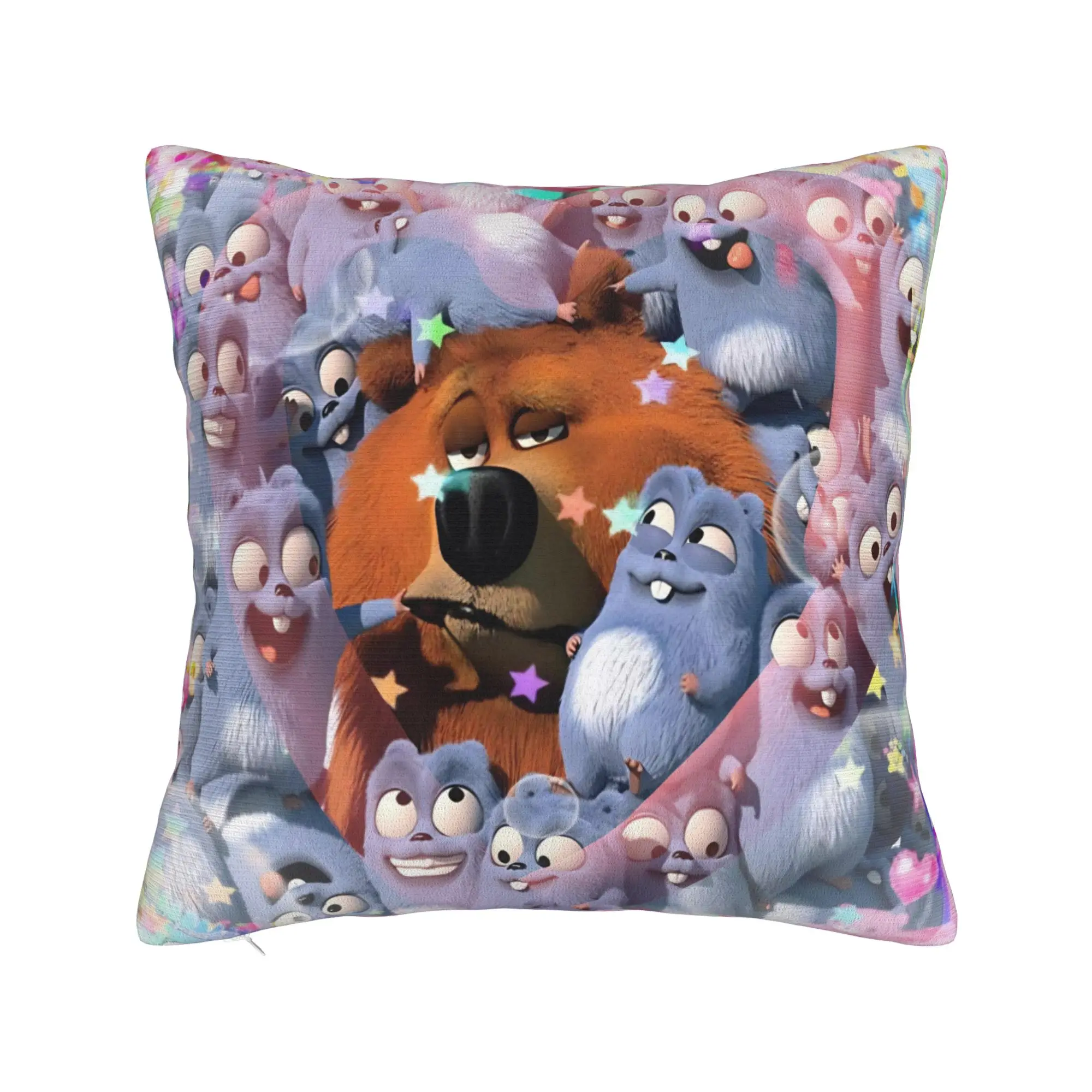 Grizzly And Lemmings  Pillowcases Stuff Printed Cushion Cover  Throw Pillow Cover Seater Decor Square Multi-Size
