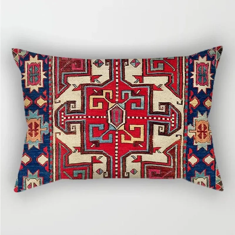 Boho Turkish Carpet Pattern Pillow Cover Ethnic Geometric Cushion Case Home Decor