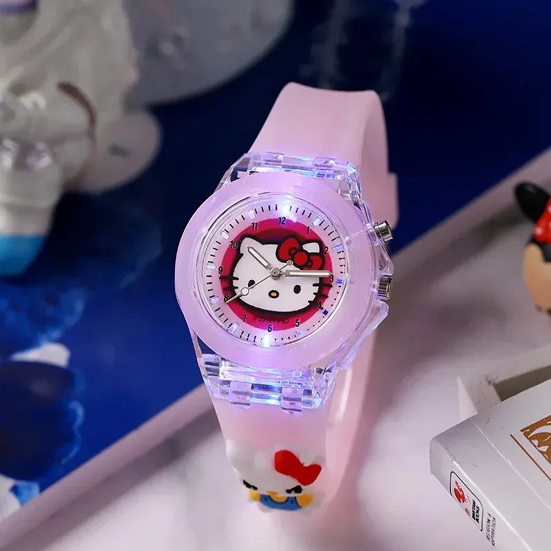 Disney Mickey Minnie Spider Man Pattern Led Glowing Flash Children Watch Toys Fashion Birthday Party Christmas Gifts For Kids