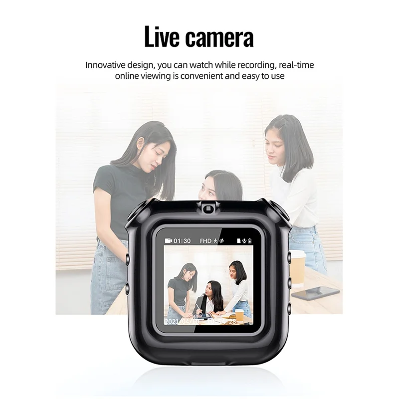 A28Q-Mini Clip Necklace Camera Recorder Loop Recording Forsaving Audio Video Voice Photo Recording Withdisplay Screen With8gb Ca