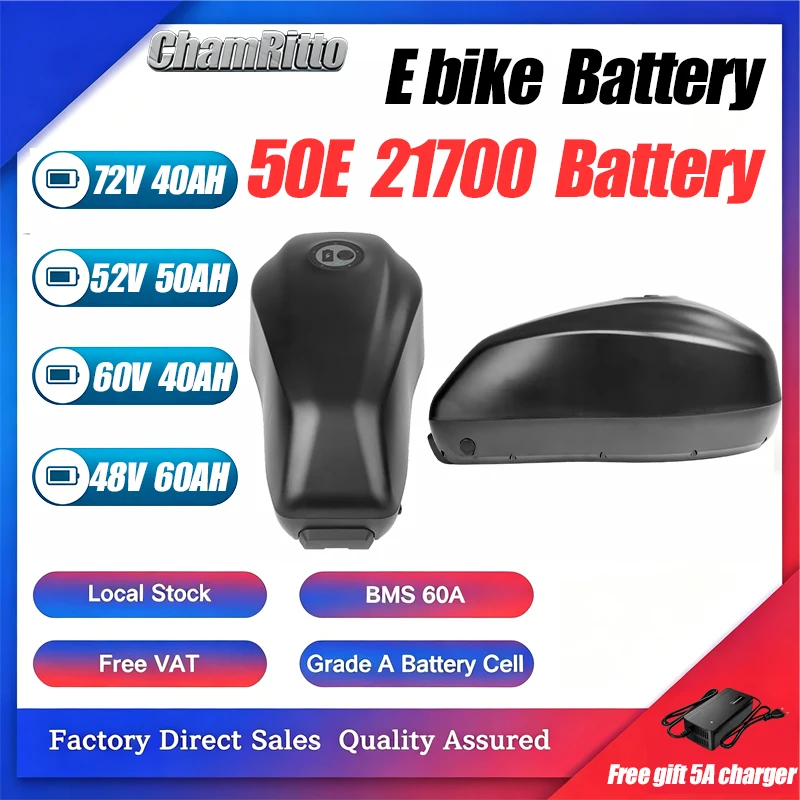 72V 48V 52V 60V 1500W Hai Long Electric Bike Battery Full Capacity 72V 30ah 40ah 50ah 60ah Powerful 21700 2000W Lithium Battery