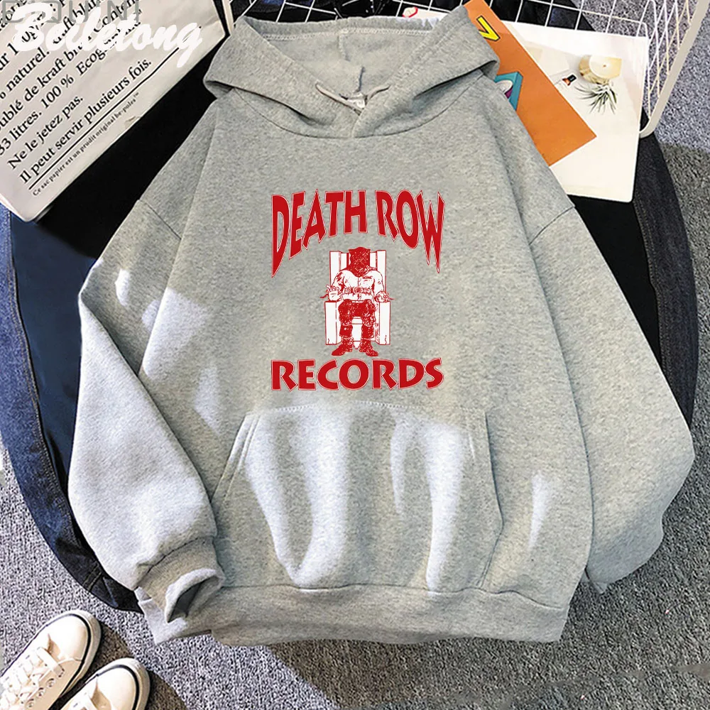 Death Row Records Album Music Black Hoodie Funny Printed  Hip Hop Hoodies Cartoon Pullovers Sudaderas Woman/Men Vintage Rappers