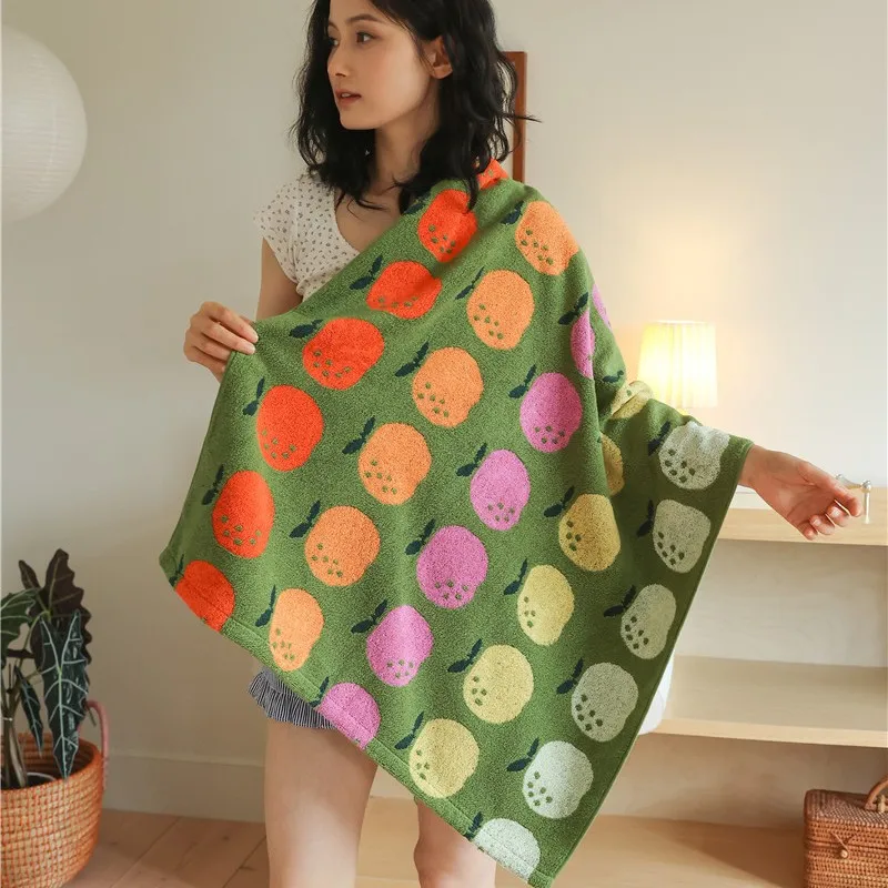 New Jacquard Towel Series Cute Fruit Pattern Jacquard Soft Skin Friendly Bath Towel