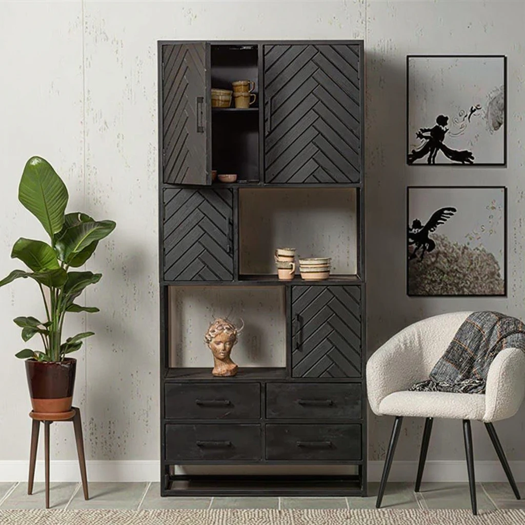 Z DU'S Modern Solid Wood Cabinet With Multi-storage Design, Vertical Structure, Space-saving And Aesthetic Practicality.Z