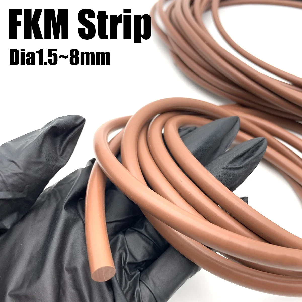 Brown FKM Fluororubber Sealing Strip, Oil Resistant and Corrosion-resistant, Used for Sealing Chemical Equipment Pipeline Valves