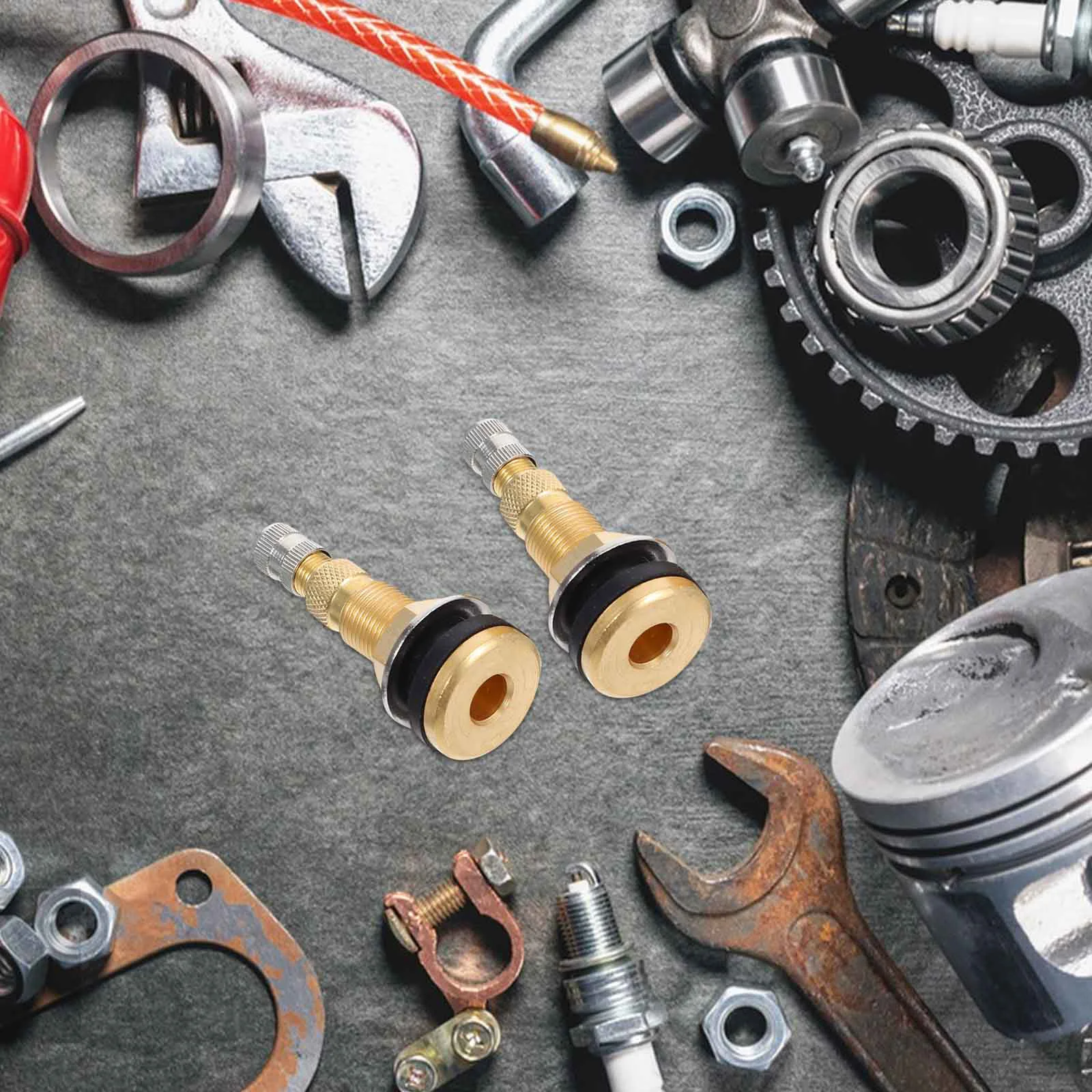 

2pcs Brass Tire Valve Stems Heavy Duty Tubeless For Trucks Tractors Loaders Rollers Farm Construction Vehicles High Pressure