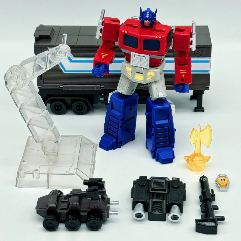 Oryginalna Transformacja 2001 Mała Skala Optimus Prime Komandor Zabawka Oryginalny Kolorowy Pas Model Samochodu Wysokość 12cm Model Studio Prezent