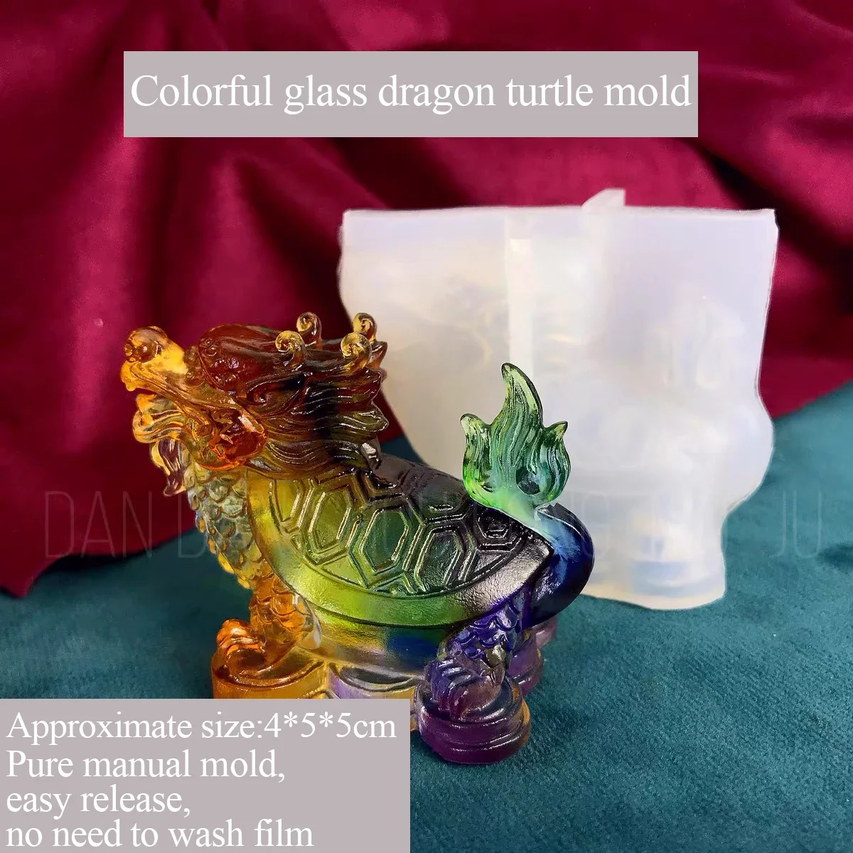3D silicone mold for scented plaster, three-dimensional grinding tool, cute dragon turtle, thin, handmade, exclusive