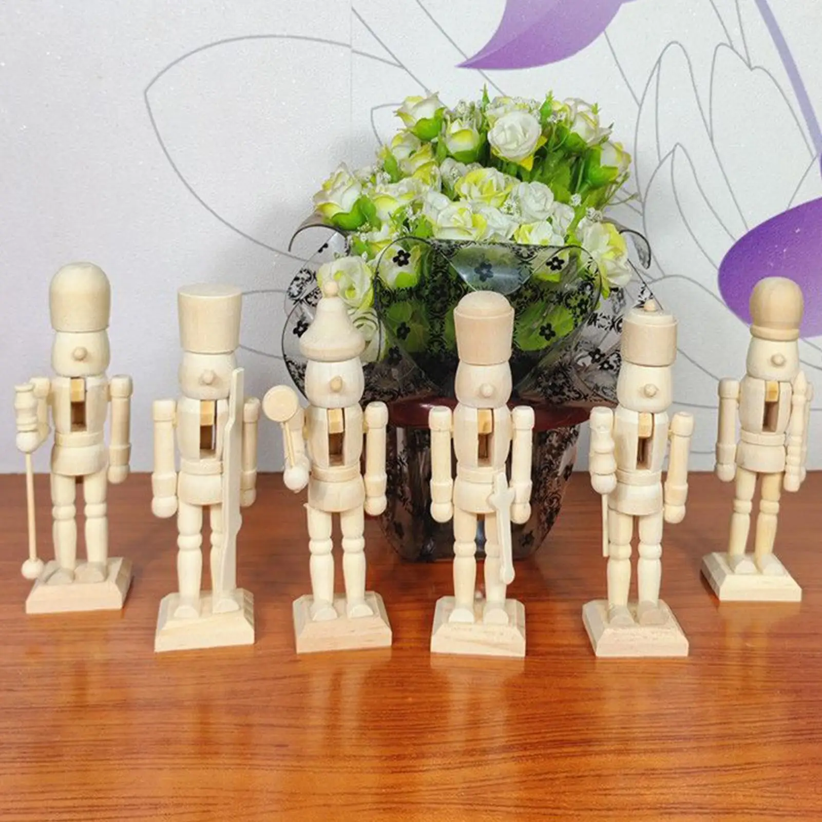 6 قطعة 12 سنتيمتر عيد الميلاد كسارة البندق التماثيل اليدوية الطلاء الحلي احتفالية تحصيل كسارة البندق أرقام لغرفة المعيشة