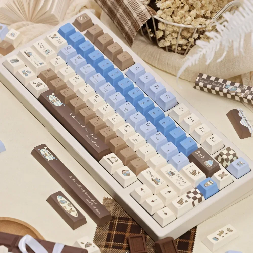 Zeezout Chocolate Style Keycap 145 toetsen PBT thermische sublimatie Cherry/FOA profiel aangepaste Keycap voor gaming mechanisch toetsenbord