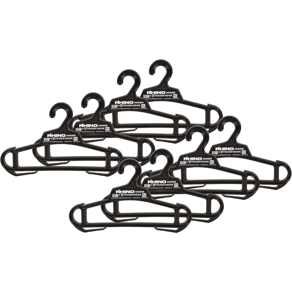 

Military Grade Coat Hanger for Body Armor & Jacket, 200-lb Capacity Suit Hangers for Heavy Apparel, USA Made, Black 8-Pack