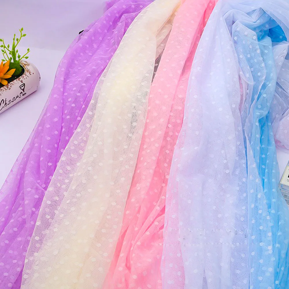 قماش جاكار دوت شبكي من الدانتيل ، تول لفساتين النساء ، ملابس ذاتية الصنع ، شبكة بوليستر للبعوض ، مواد تطريز مرقعة ، 100x150cm