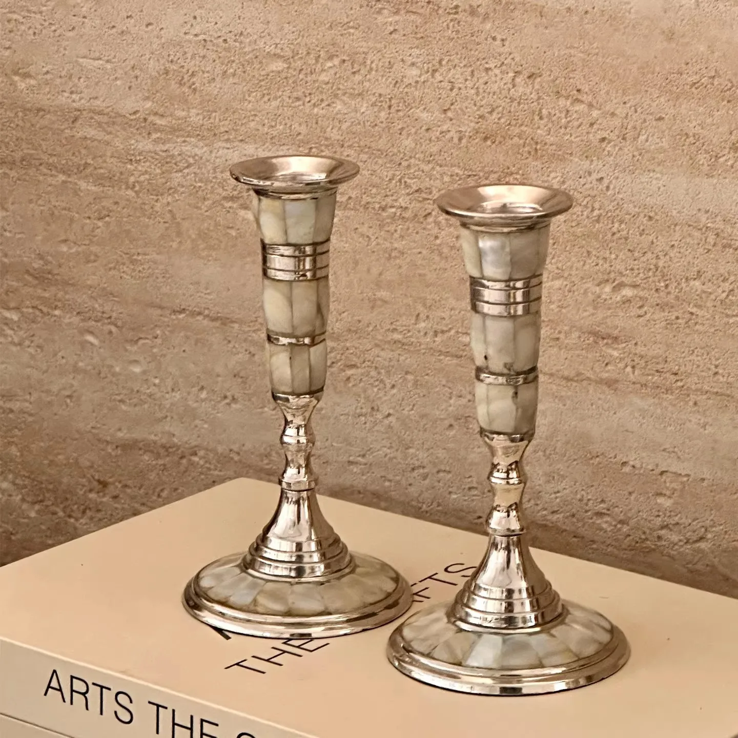 French classical imported handmade snail shell candlestick niche design study living room desktop home art ornament