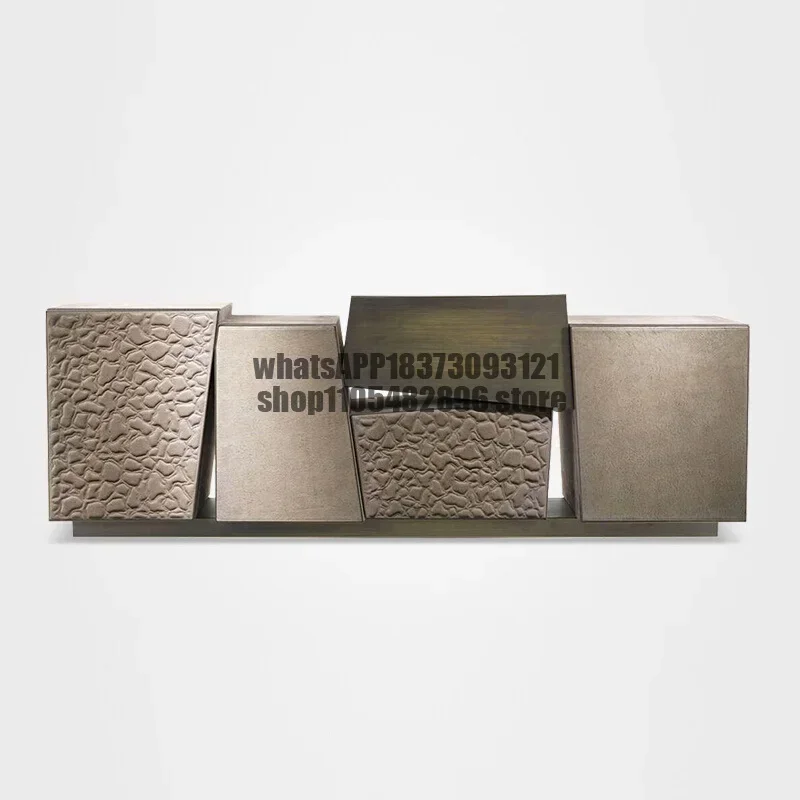 Irregular Geometric Design Storage Cabinet Sideboard Light Luxury Luxury Villa Entry Luxury Decorative Cabinet