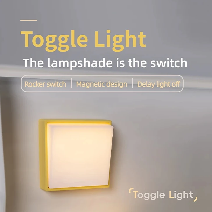 

LED Night Light Rocker Magnetic USB Charging Bedside Table Lamp Bedroom Decoration Magnetic Eye Protection Timer
