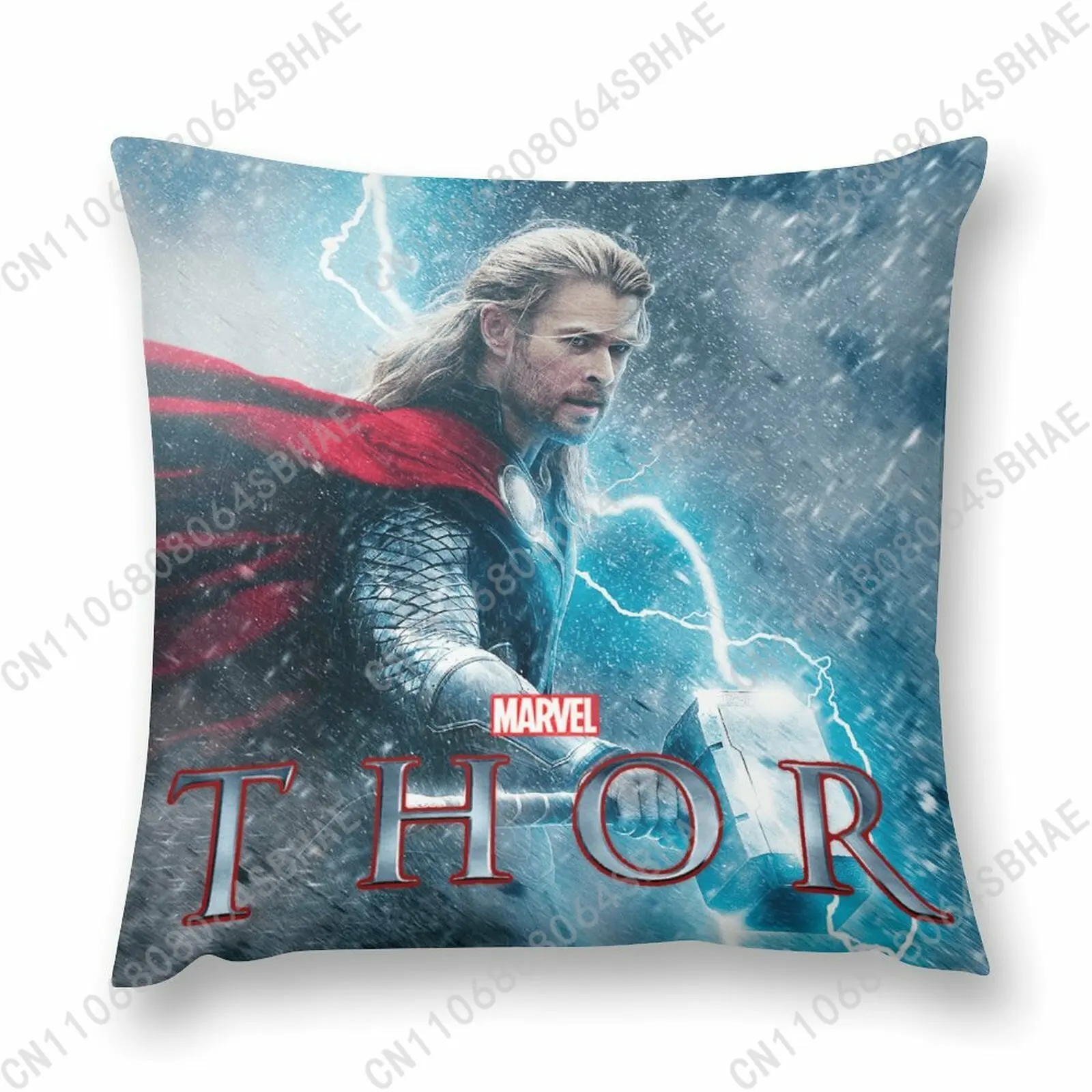 

Marvel The God of Thunder Custom Pattern Short Plush Pillow Cover Soft Short Fur Cushion Living Room Personalized Decor Cosplay