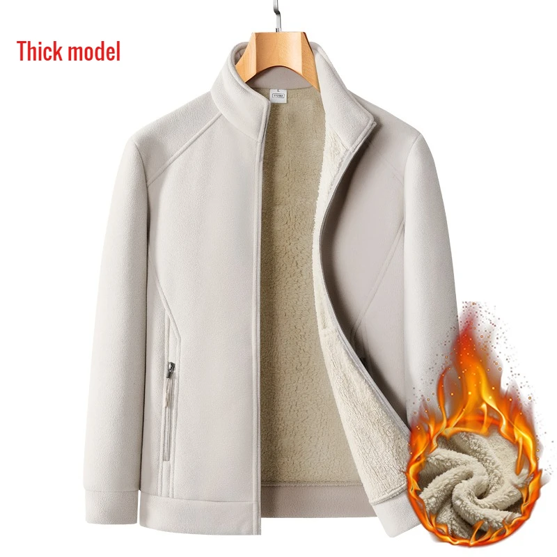 حجم كبير 9XL الرجال سترة عادية الوقوف طوق الرمز البريدي القطبية الصوف معطف الذكور يندبروف الربيع الشتاء زائد كبير سميكة الدافئة أبلى #5