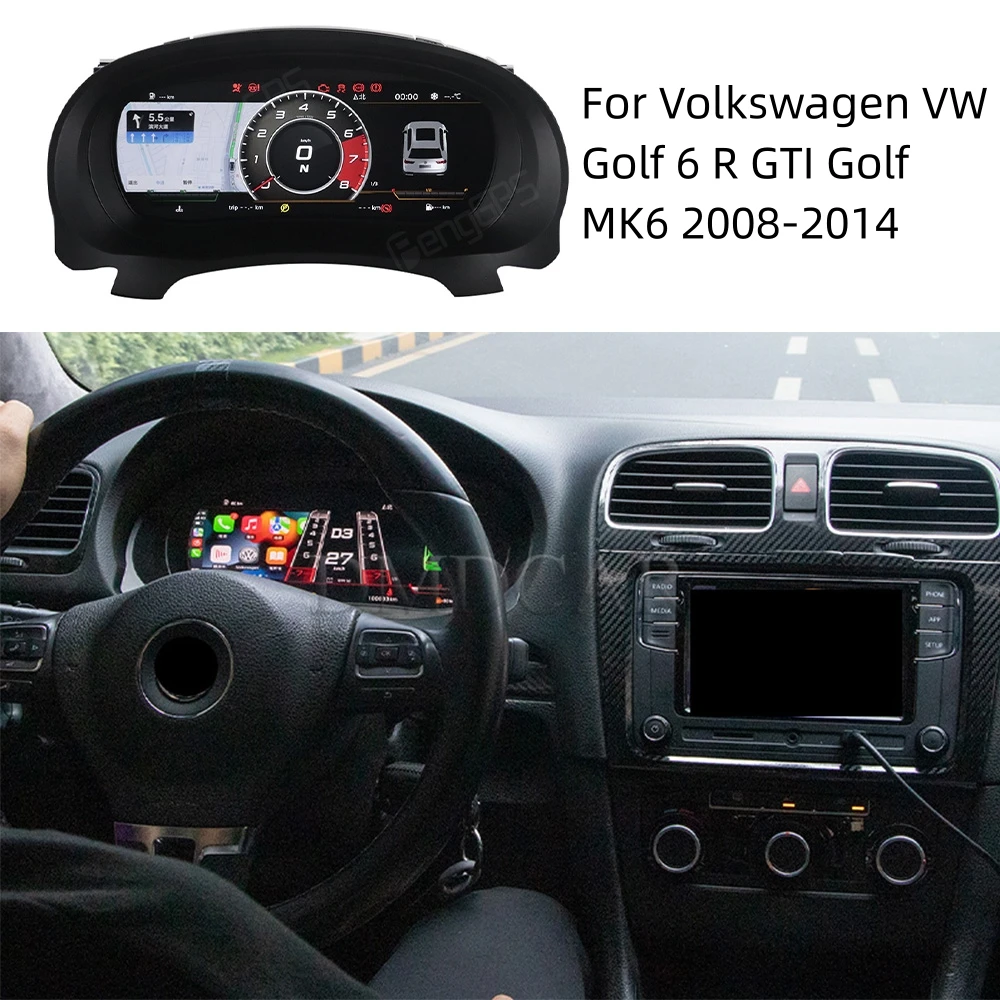 

For Volkswagen VW Golf 6 R GTI Golf MK6 2008-2014 Car LCD Dashboard Digital Cluster Virtual Cockpit Instrument Speedometer Unit