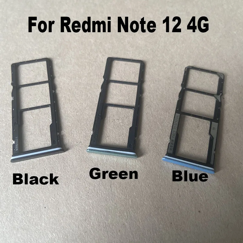 New For Xiaomi Redmi Note 12 4G Sim Card Tray Slot Holder Socket Adapter Connector Repair Parts Replacement