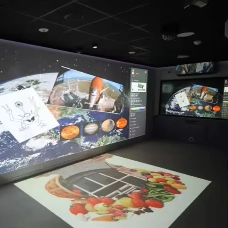 Wall And Floor 3D Multimedia Projection System Commercial Immersive Interactive Touch Solution