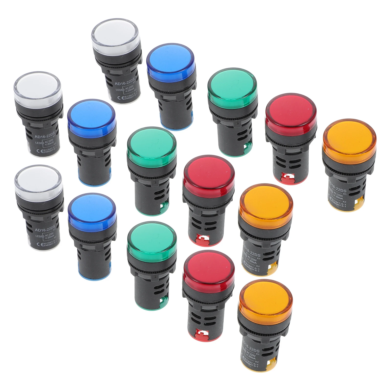 

15pcs 22mm Led Indicator Lights Plastic Round LED Indicator Lamps High Signal Lights Brightness Low Power Long Life