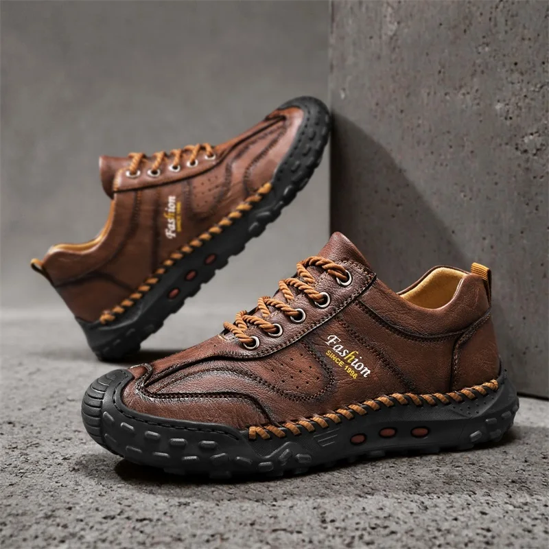 Casual Leather Men Shoes Comfortable Slip on Loafers Men Hot Sale Outdoor Walking Shoes Moccasins Driving Shoes