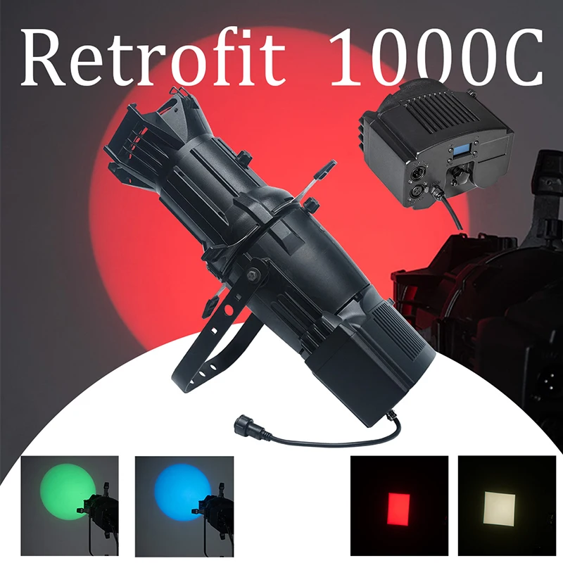 Reborn 1000C LED Retrofit Modle for Upgrade Source Four Profile Spotlight DJ Disco Club Party DMX/RDM Control LED Colorful Light