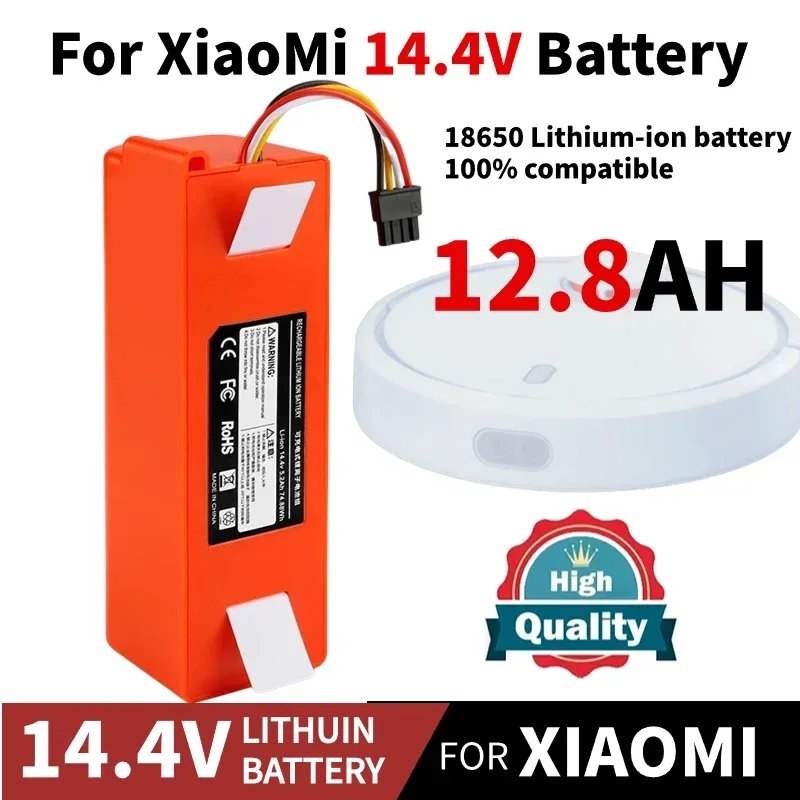 

14.4V 12800mAh li-ion Battery Vacuum Cleaner accessories for xiaomi mi robot Robotics cleaner roborock S50 S51 T4