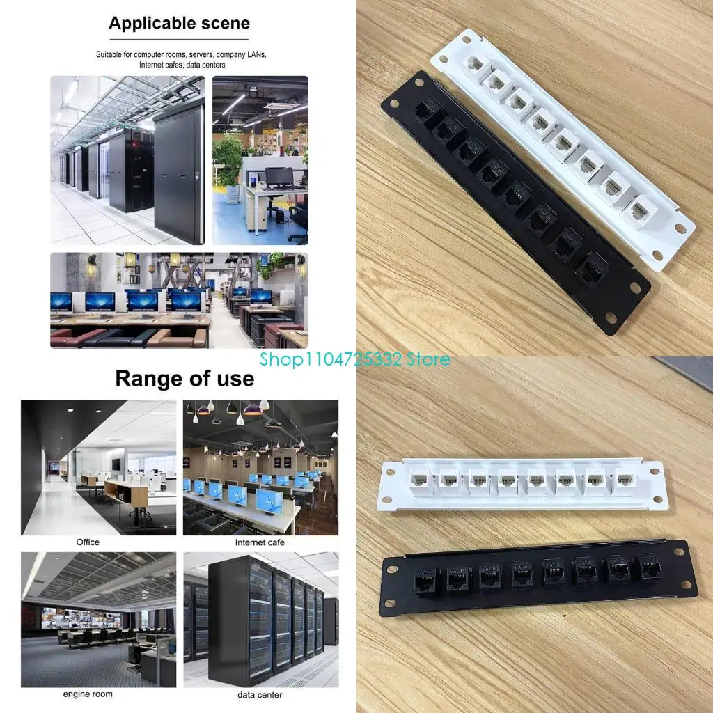 

P5EA 8 Port CAT5e RJ45 Pass-Thru Patch Panel with Mounting Bracket for Keystone Jacks